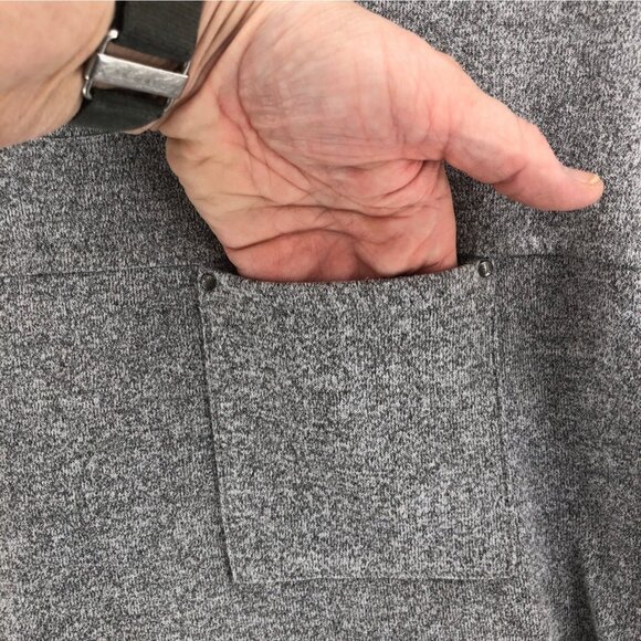 Calvin Klein Sweater Womens Large Gray Heather Pocket 3/4 Sleeve Casual Slouchy - Picture 5 of 11